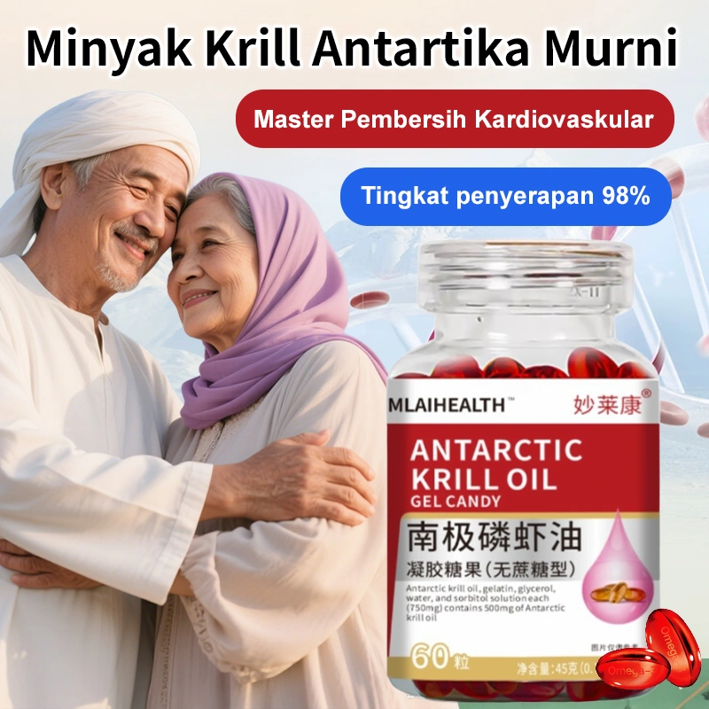 ️Beli 3 Gratis 2 ️ Minyak Krill Laut Dalam 100% Astaxanthin Alami (Omega 3) Menjaga Kesehatan Kardiovaskular Suplemen Makanan Sehat