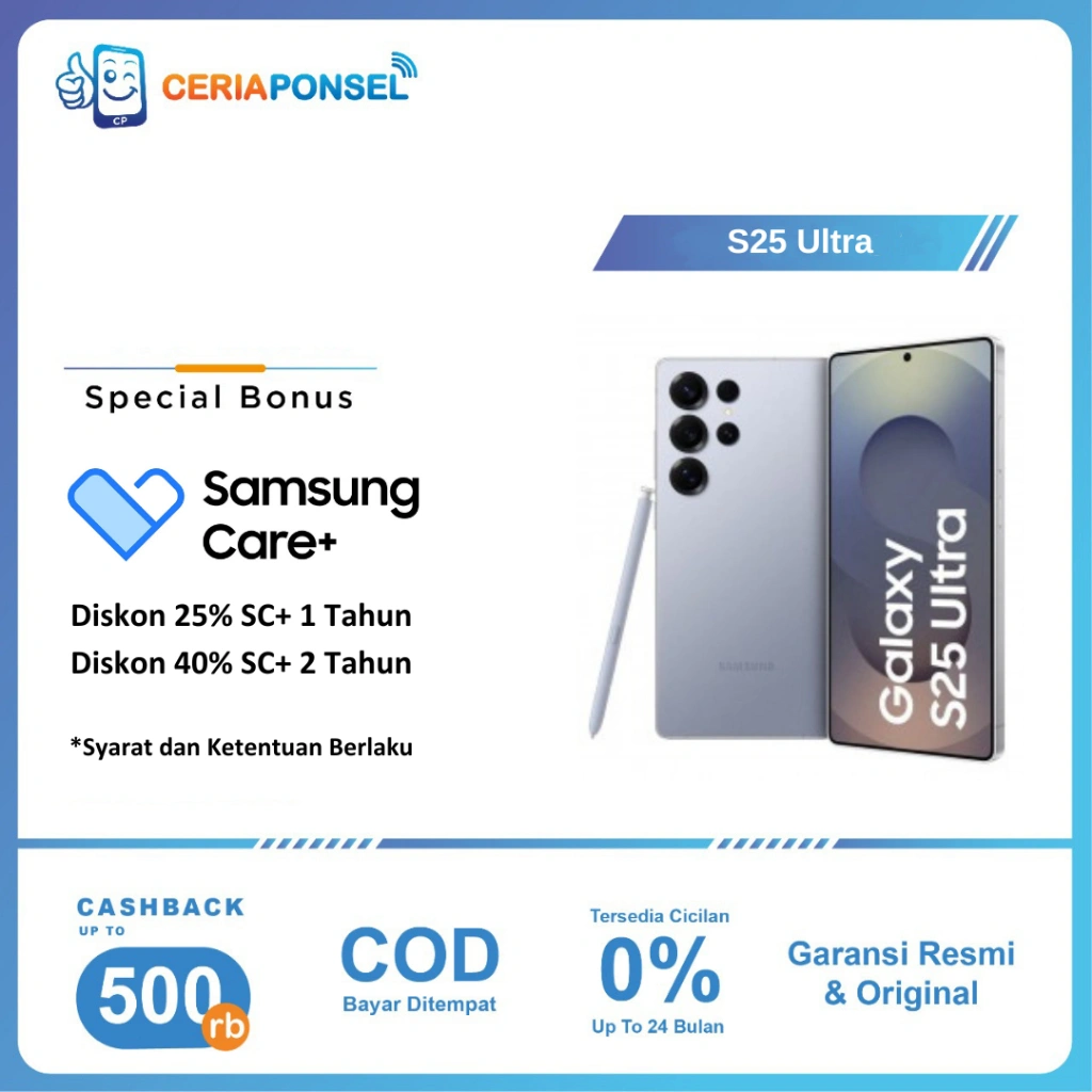 Samsung Galaxy S25 Ultra 12/256GB, 12/512GB & 1TB, Snapdragon 8 Elite, 5000 mAh, Galaxy AI | Garansi Resmi SEIN 1 Tahun