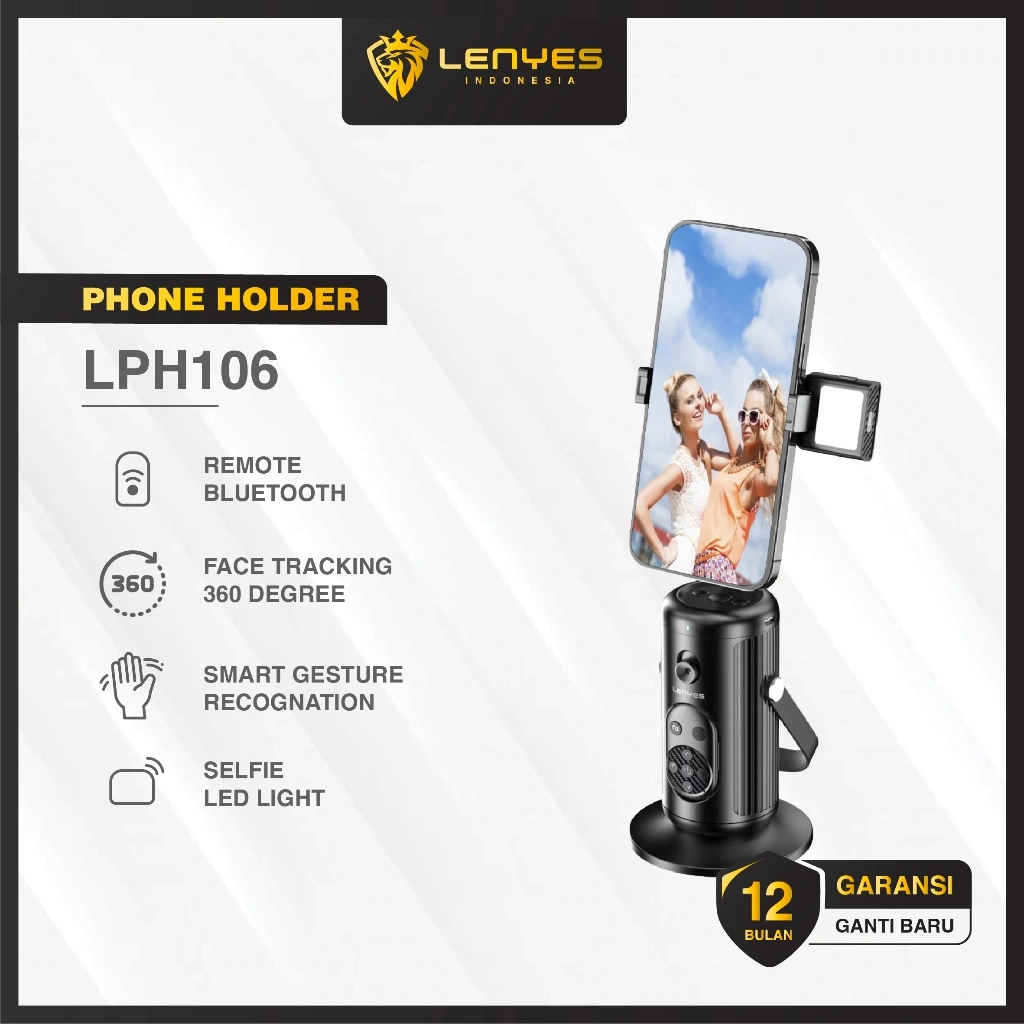 LENYES LPH106 Tripod Intelligent 360° Face Tracking Gimbal Stabilizer Phone Selfie Smart Gesture Recognition