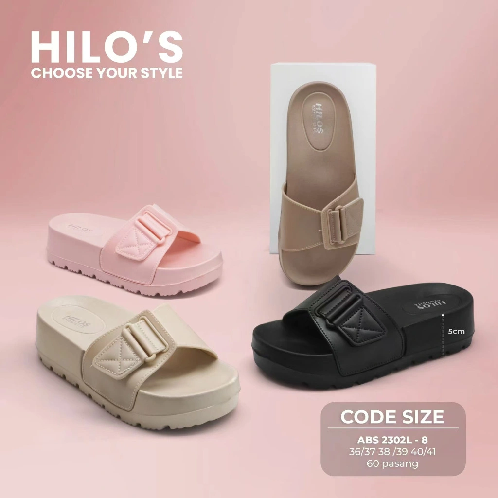 Sandal Wanita Karet Jelly Model Slip-on Tinggi Hak 5CM Model Trendy Terkini dan Korea Style