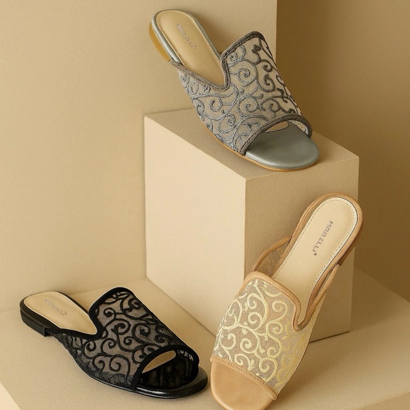 Marelli Sandal Teplek Flat Wanita ukuran jumbo extra besar bahan mesh - IP 721