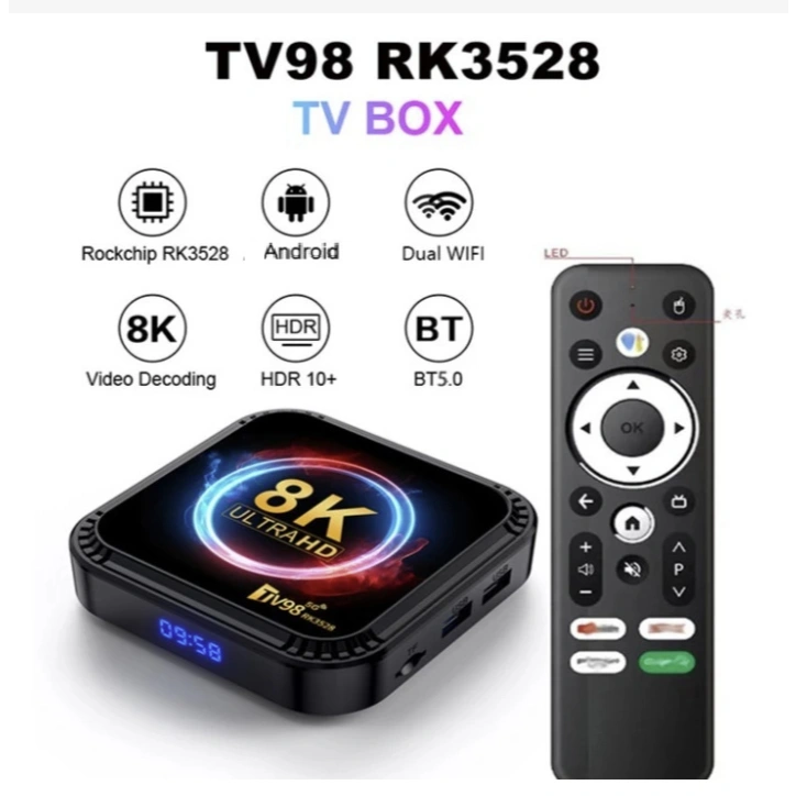 SMARTCOM Smart Android TV BOX TV98 RK3528 8K Ram 4GB / 64GB Wifi 6 High Speed Unlock