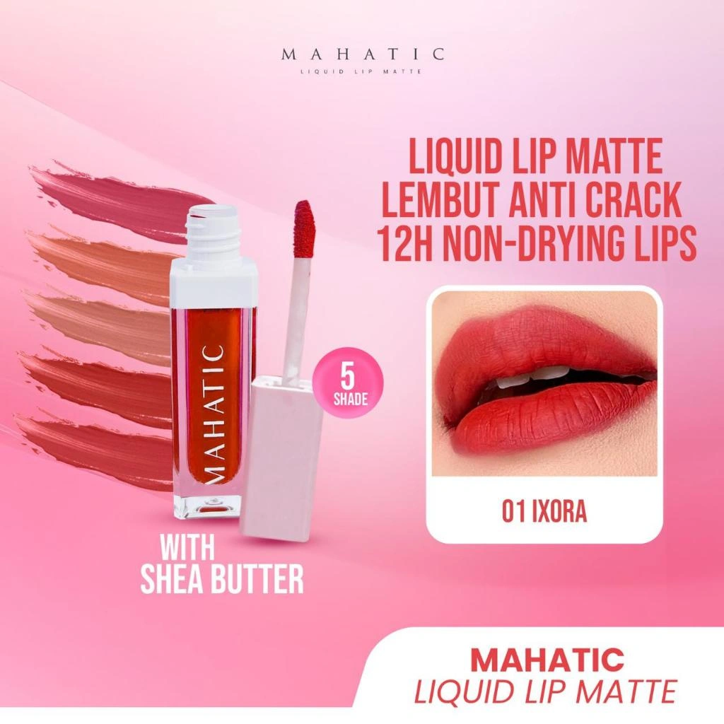 MAHATIC - Lip Cream Matte by Oki Setiana Dewi [01 Ixora] Lipstick Tahan Lama Ombre