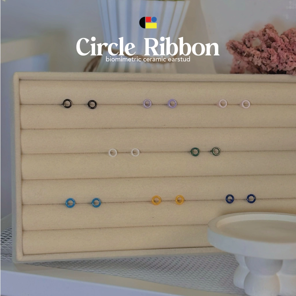 anting bulat circle keren Anti infeksi Medical Anti-alergi Keramik Biomimetic Ceramic Earring Hypoallergenic Earstud Retro Casual aksesoris wanita Klasik y2k cantik