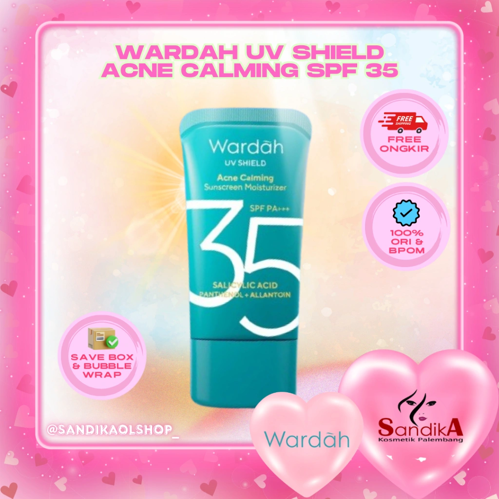 Wardah UV Shield Acne Calming Sunscreen Moisturizer SPF 35 PA+++