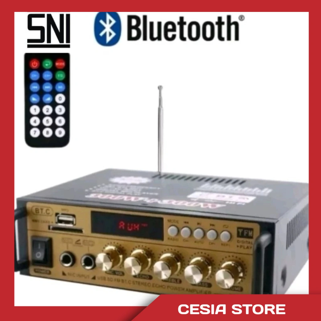 [ CS ] Power Amplifier Wireless BT 5.0 BT-198E ECHO 300W+300W ECHO Karaoke Bluetooth