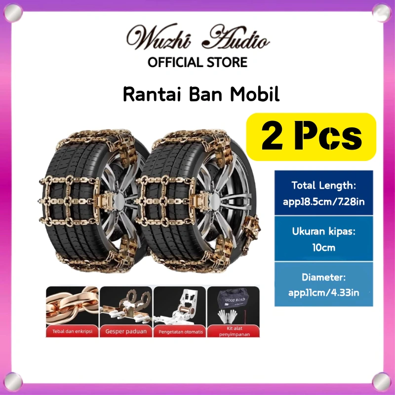Wuzhi Audio | Rantai Ban Mobil Full Galvanis Cocok untuk Jalan Licin Bajak Lumpur Enam Kotak, Dua Potong L