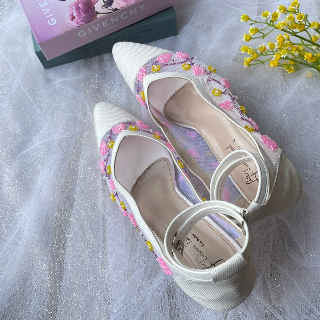 Lusiana fameli I Sepatu heels Payet bride shoes sepatu pesta ootd wisuda pengantin model pantofel tali list gelombang