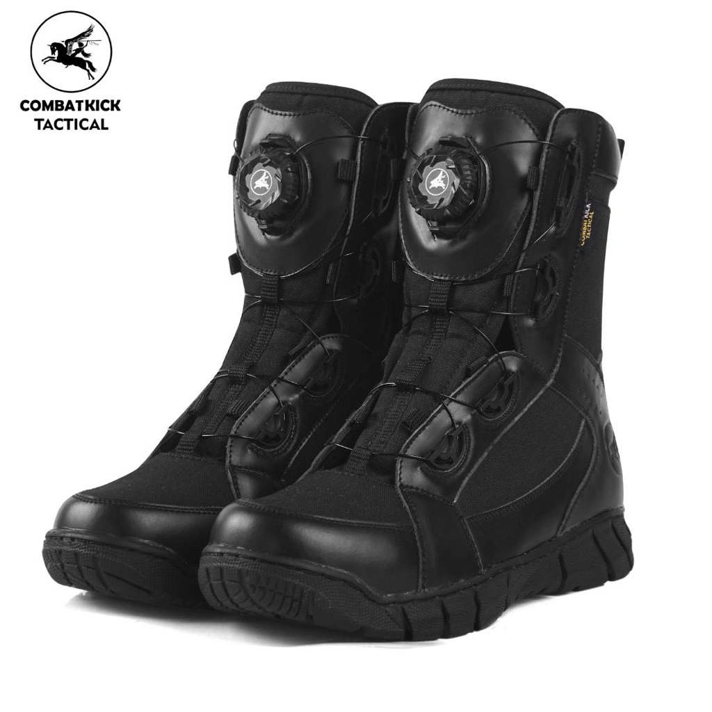 Sepatu PDL TNI-POLRI HYDRA 8 inch Tali putar kulit