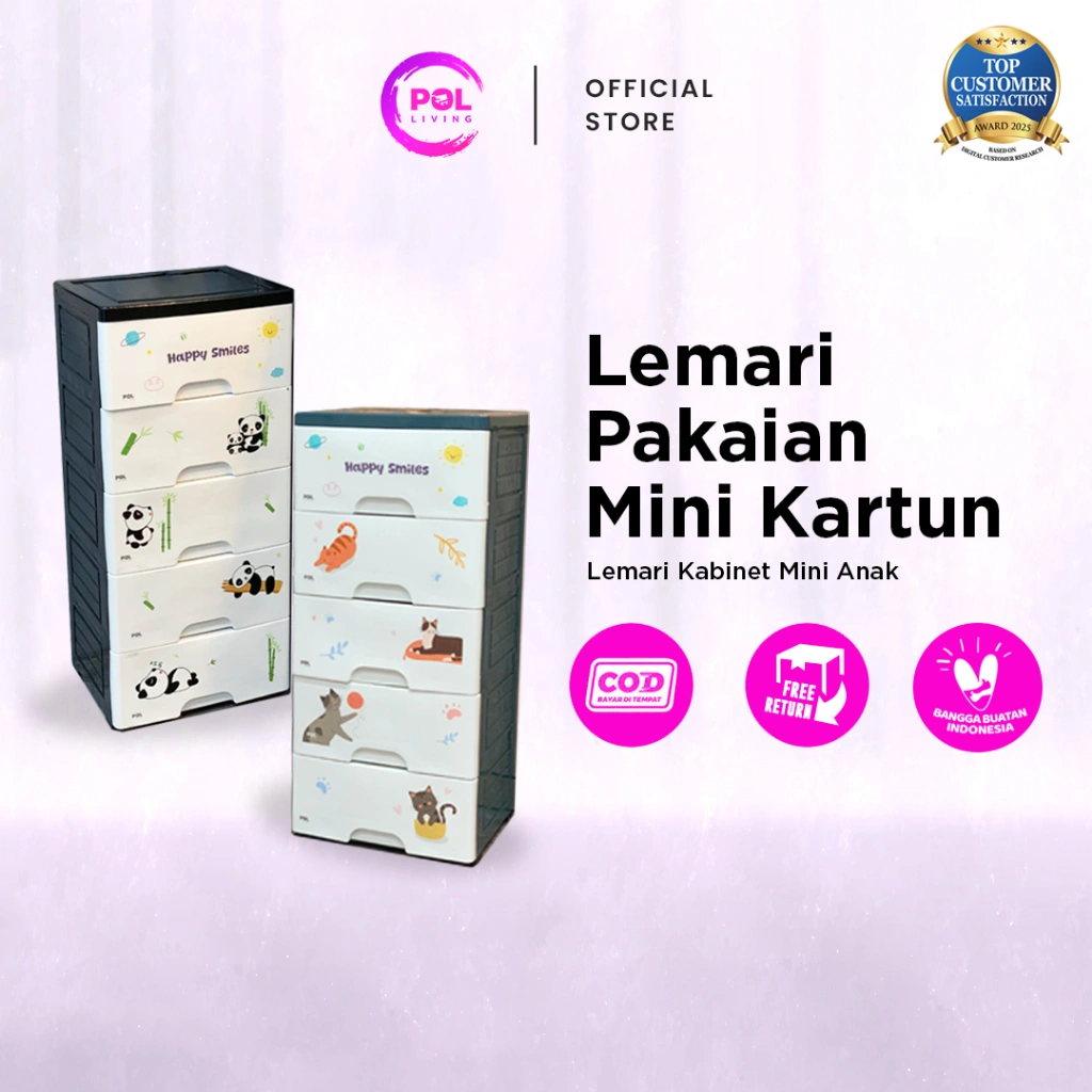 POL - Lemari Mini Pakaian Kabinet Anak 4-5 Susun