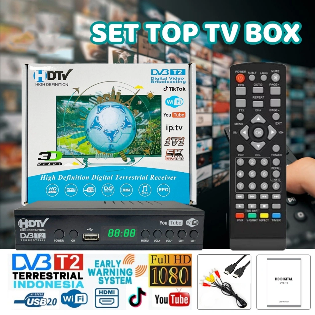 Set Top Box STB HD TV Digital Receiver Penerima Siaran Full HD Wifi AccessGo Body Full Metal ORIGINAL BERGARANSI STB Wifi Bisa Youtube STB Set Top Box Receiver  Alat Menangkap Siaran Digital