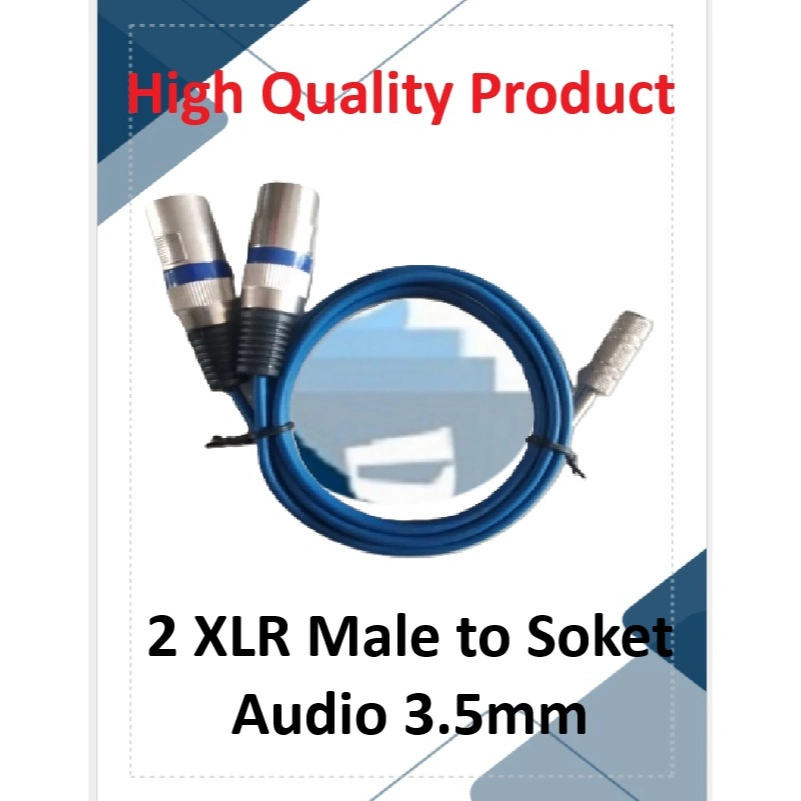 kabel Kitani premium 1M Soket Audio 3.5mm Stereo to 2 Jack XRL Male