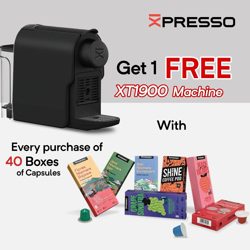 Promo Spesial Beli 40 Box Coffee Capsule Xpresso - FREE Mesin Kopi Kapsul XT19000CM