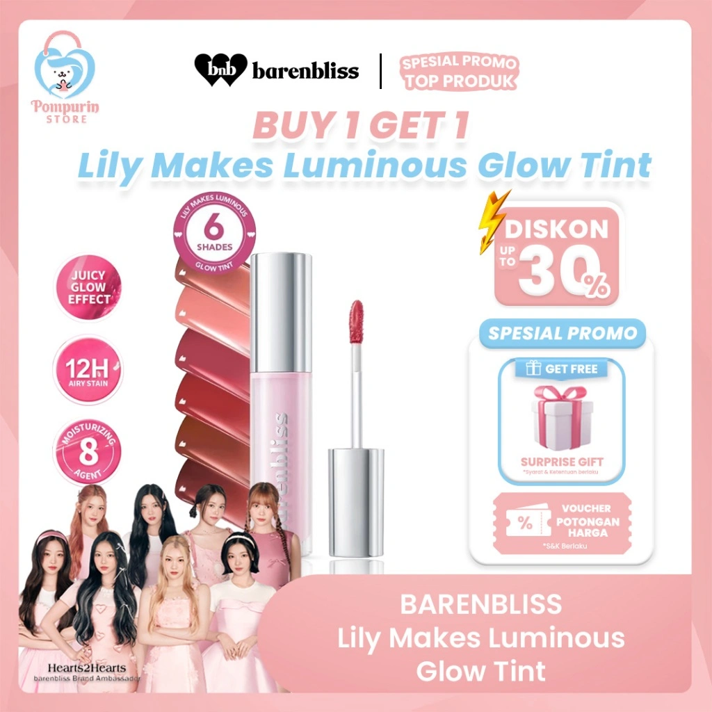BNB Barenbliss Healthy and Radiant Lips Lily Makes Luminous Glow Tint 2.5gr - 8x Melembabkan - Pigmentasi & Tahan Lama