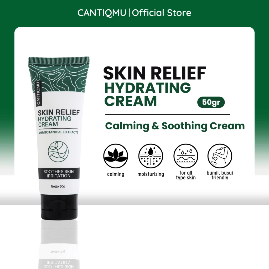 CANTIQMU Skin Relief Hydrating Cream - Calming & Soothing For Sensitive Skin (Menenangkan Kulit Gatal & Iritasi)