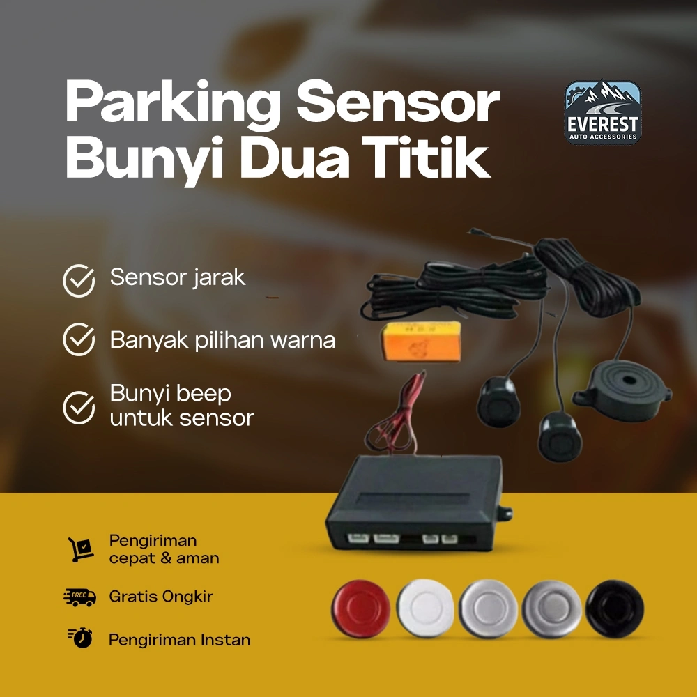 Everest Auto - Sensor Parkir Bluetech | Parking Sensor Dua Titik Hitam Mobil Universal