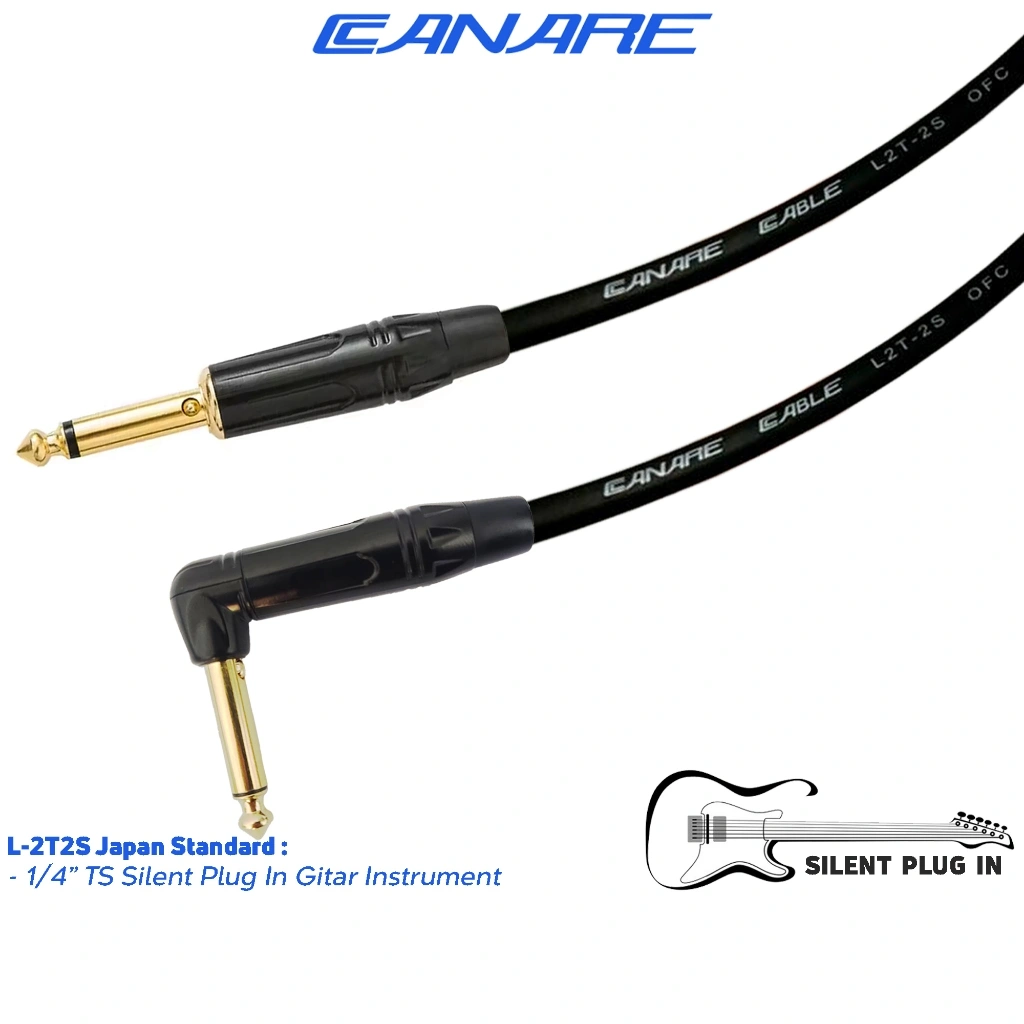Japan Standard | Kabel Gitar Silent Plug In Gold Plate - Code: (JS, GP, SILENT LURUS - SILENT L)