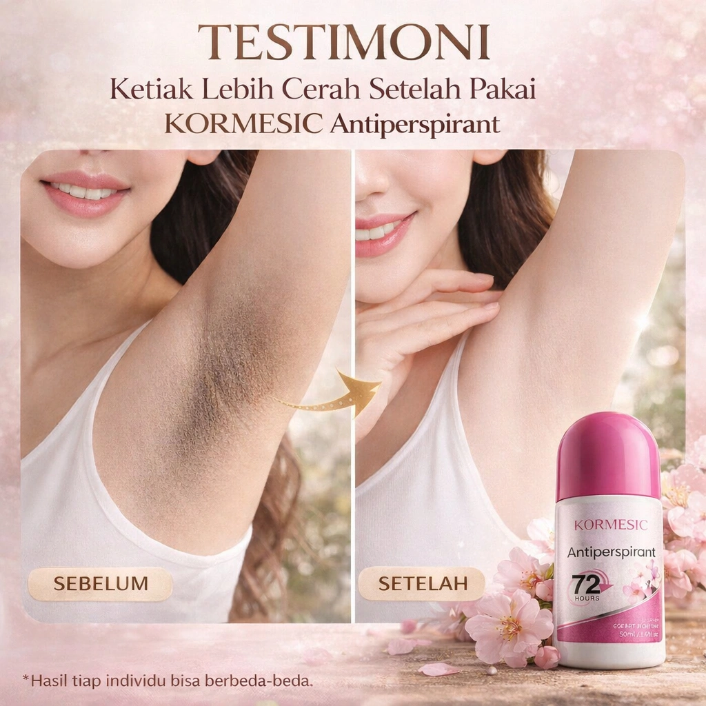 KORMESIC Deodorant Antiperspirant Wanita Cherry Blossom Tahan 72 Jam