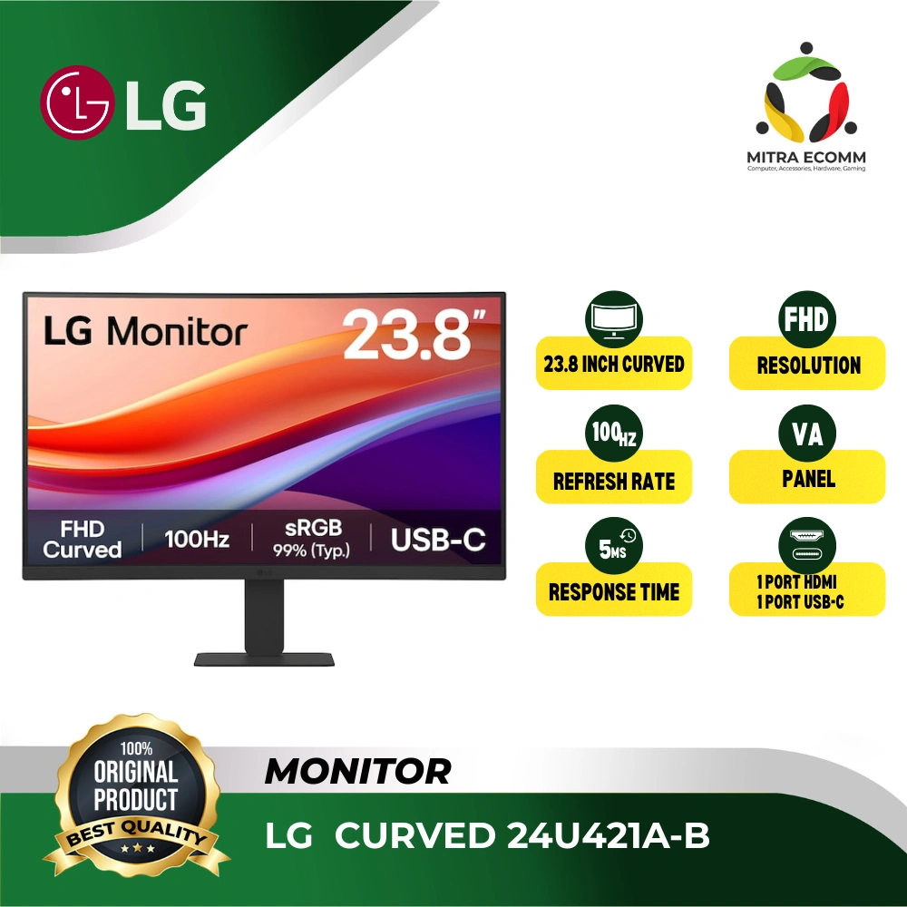 LED Curved Monitor LG FHD 24U421A-B / 27U421A-B 100hz USB-C