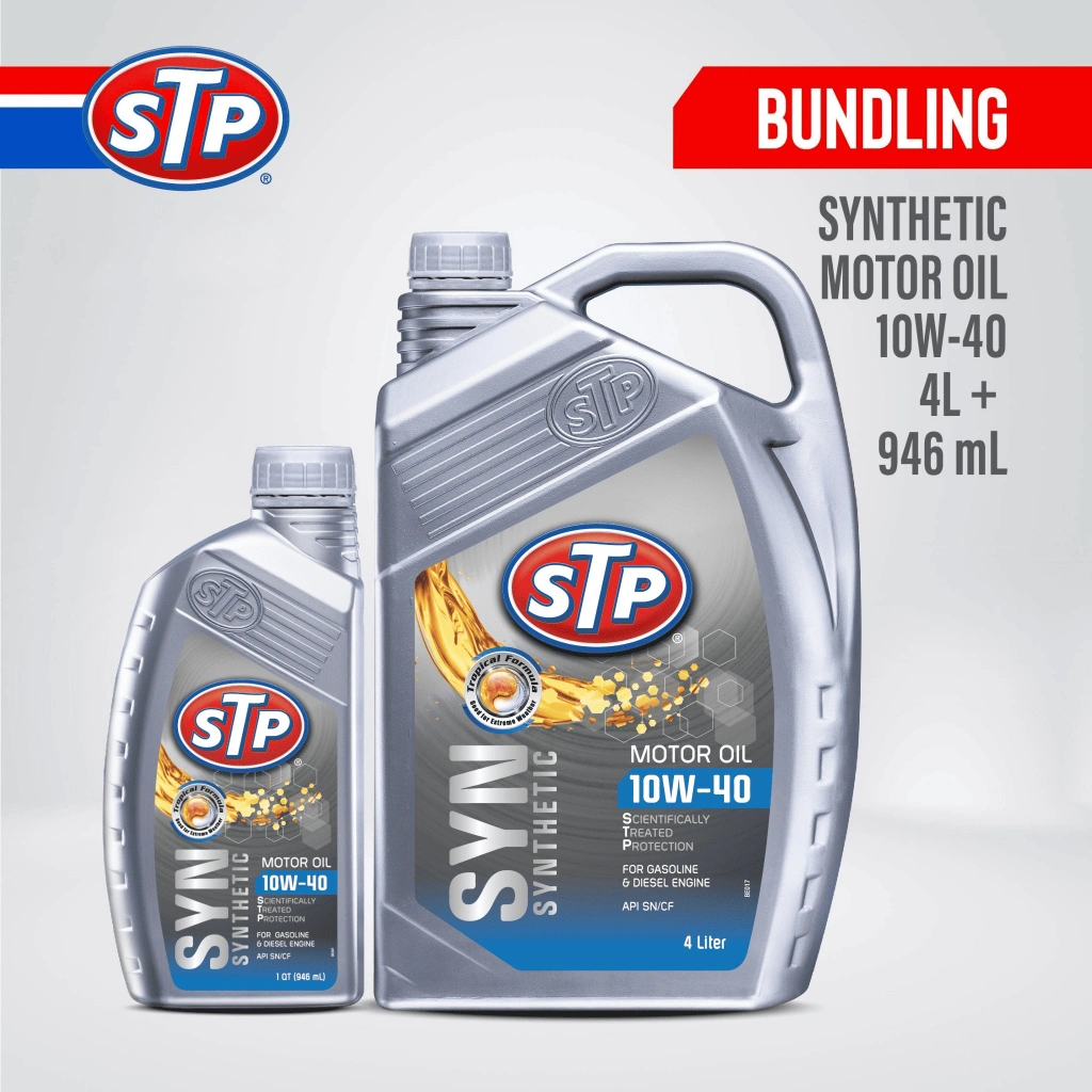 STP - [BUNDLE] Synthetic Motor Oil 10W-40 4L + 946 mL Oli Mobil Motor Mesin