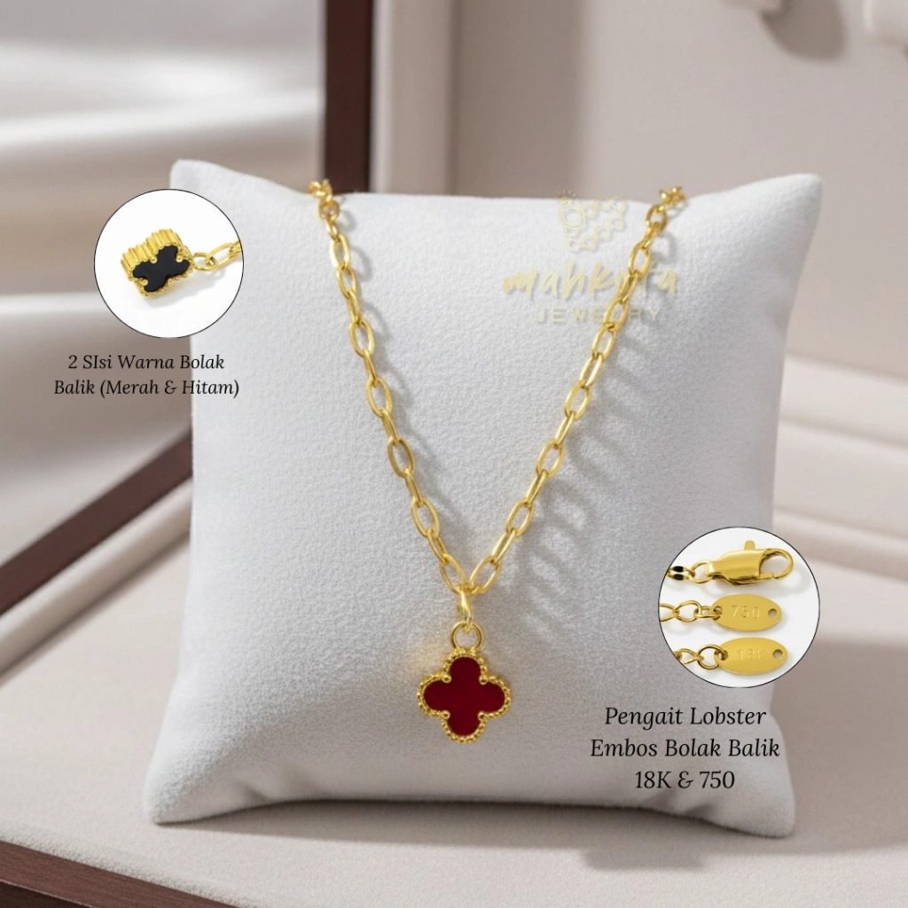 K380 Kalung Remaja Dewasa Liontin Bunga 2 Sisi Elegan Cantik - Aksesoris Perhiasan Titanium Wanita - Embos 750 - Anti Alergi Tidak Luntur - Fashion Korean Style - Aman Dipakai Mandi & Tahan Dari Terkena Lotion - Cocok Untuk Kado Pacar - Aestetic Minimalis