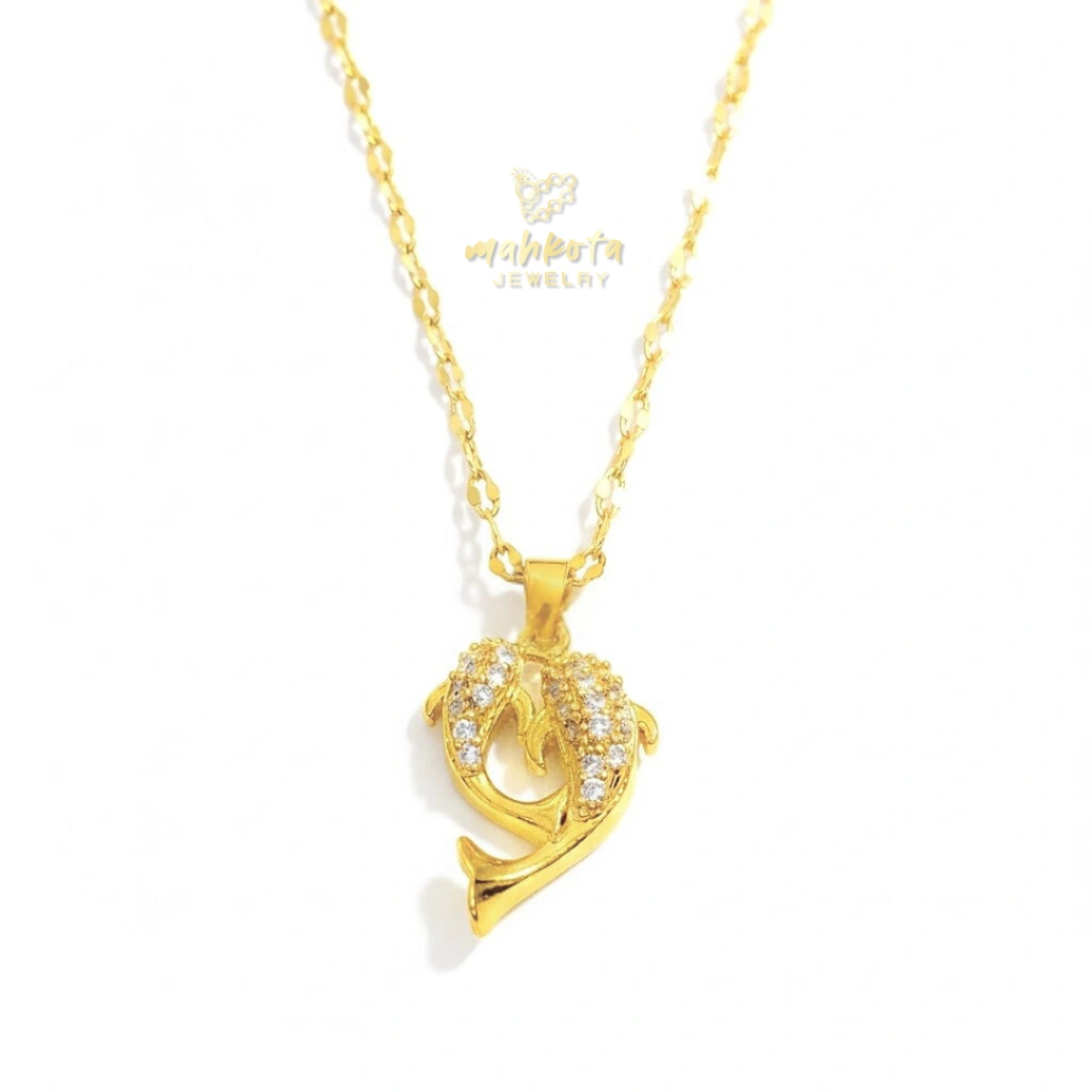 K98 Kalung Titanium Wanita Korean Style 6X 18K Gold Plated • Anti Karat Anti Luntur • Titanium Jewelry • Kalung Aesthetic • Kalung Minimalis • Kalung Cantik Simple • Kalung Elegant • Aksesoris Perhiasan Wanita • Cocok Untuk Kado Pacar