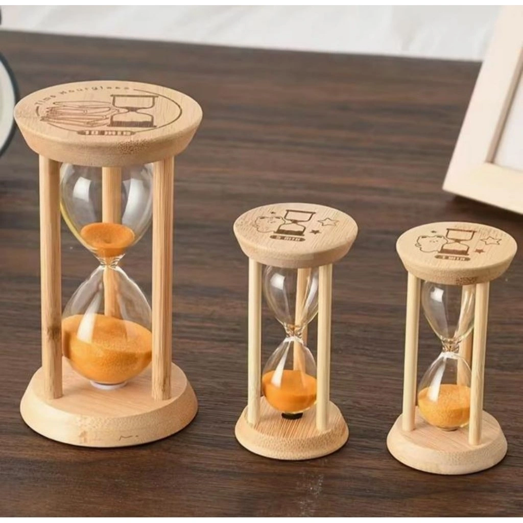 Jam Pasir Kayu Jam Pasir Vintage 5 Menit Souvenir Pernikahan 825-140