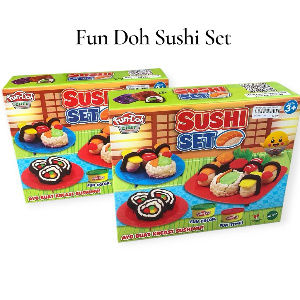 Mainan Fun Doh Sushi Set / Maianan Fun Doh masak Chef Kreatif / Mainan Edukasi Fun doh + Cetakan
