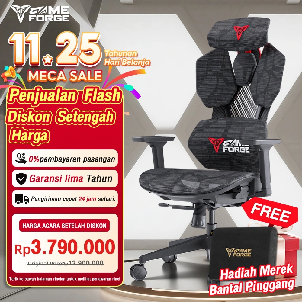 GAMEFORGE Gaming Chair Ergo Master | Kursi Ergonomi gaming,lengan sandaran 3D dapat disesuaikan