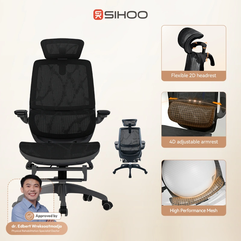 SIHOO Office Chair M59AS-302-JT Kursi Kerja Kantor Ergonomic Kursi gaming kursi rumah dengan sandaran kaki