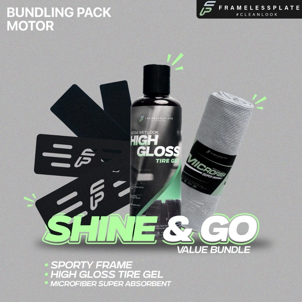 [Bundling Shine & Go Motor] Framelessplate - Paket Bundling Framelessplate Motor + Tire Gel