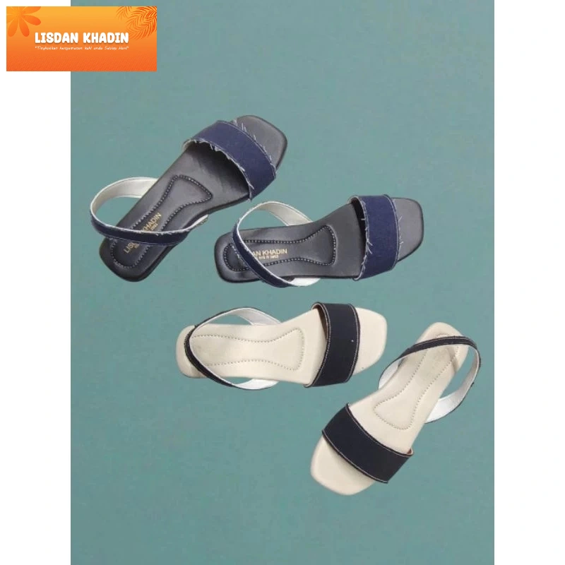 sepatu sandal flat wanita lisdan khadin Aa03 size 35 41