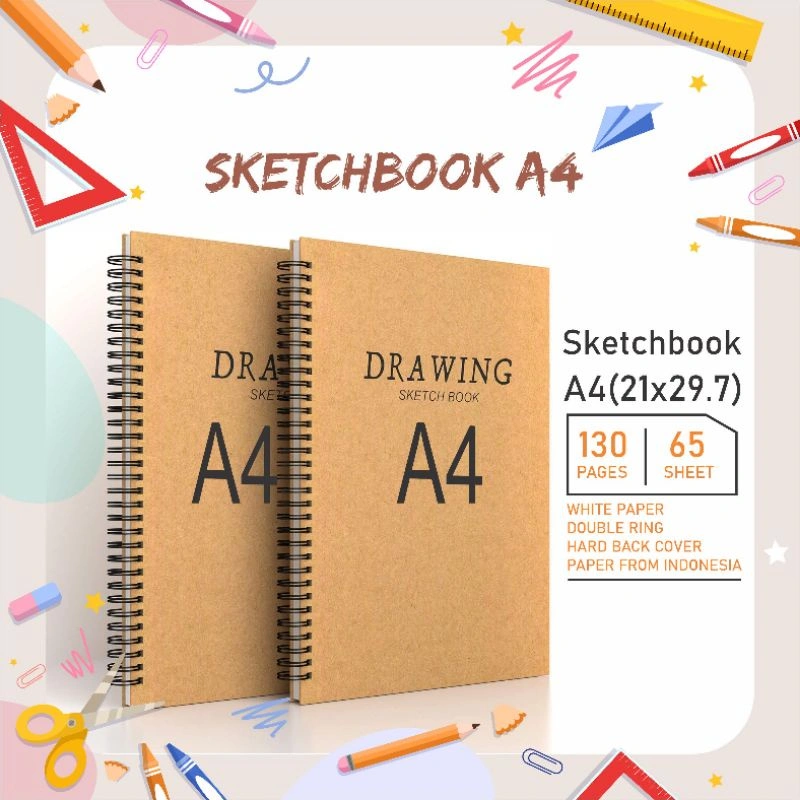 Buku Sketsa Sketchbook Wired A4 Craft Cover Jilid Spiral / BUKU SKETSA SKETCHBOOK SKETCHBOOK A4 PAPER SKETCH BOOK / BUKU GAMBAR / BUKU SKETSA MURAH SKETCHBOOK A4