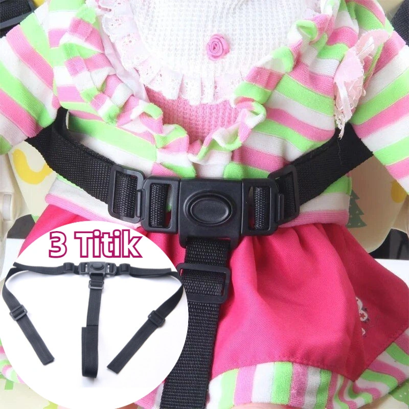 Sabuk Kursi Bayi Pengaman 3 Titik Adjustable - Sabuk Pengaman Bayi Anti Selip & Tahan Lama, Mudah Dibersihkan & Portabel
