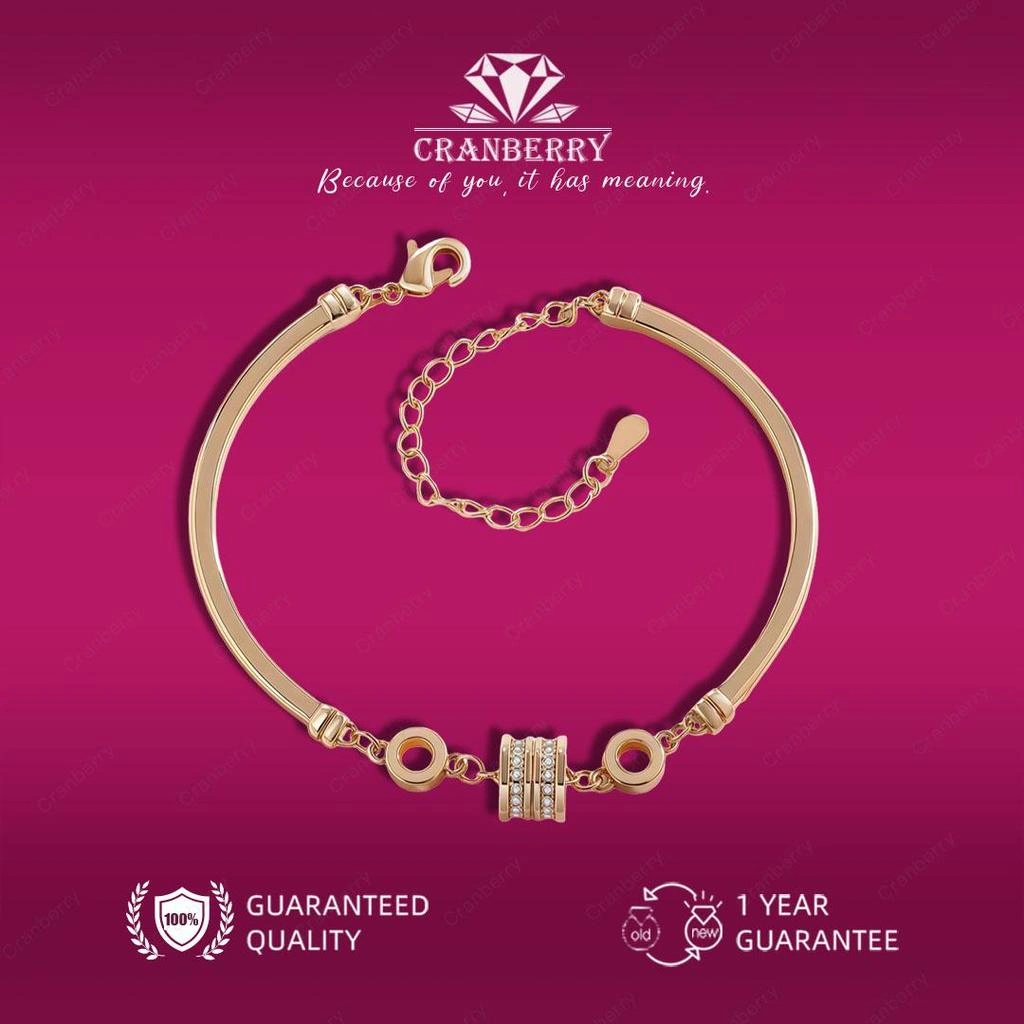 Gelang Wanita Cranberry Premium Luntur Anti Berubah Warna Garansi 1 Tahun Fahshion Accessories Size Adjustable Kualitas Grade VVS1 Aksesoris Gelang Nikah Elegan COD B30