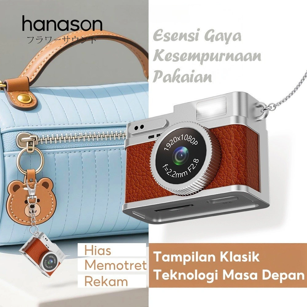 [For Gift] Hanason Thumb Kamera Digital Mini Retro Kamera Kecil Vlog Kilat LED Dengan Indoor Home Outdoor 1080p Camera Bodycam Video MC05