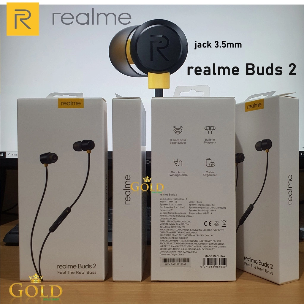 Realme Buds 2 In Ear Earphone Headset Magnetic Original 100% Realme Buds In Ear Headset Earphone