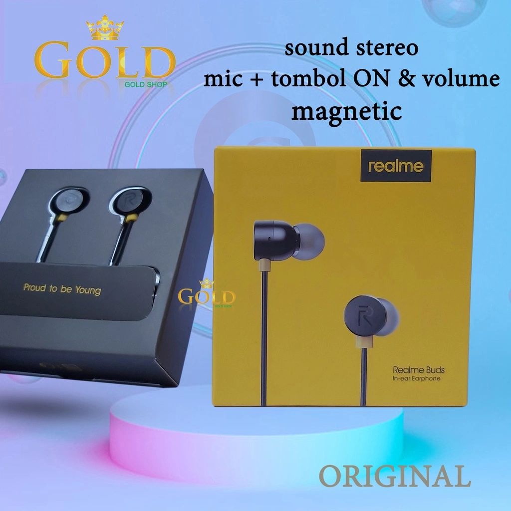 Headset earphone handfree realme original 100%/headset realme buds magnet original
