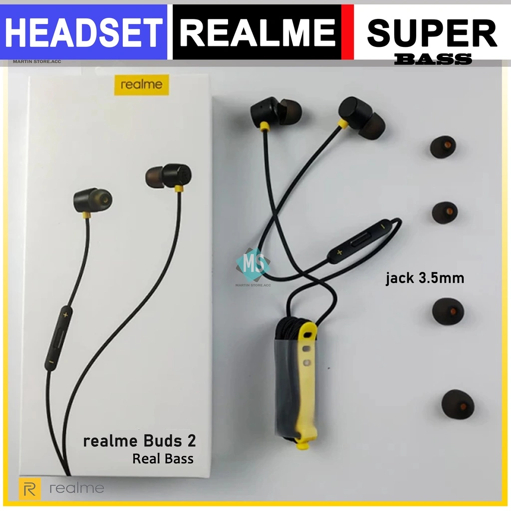 Realme Buds 2 In Ear Earphone Headset Magnetic Original 100% Realme Buds In Ear Headset Earphone