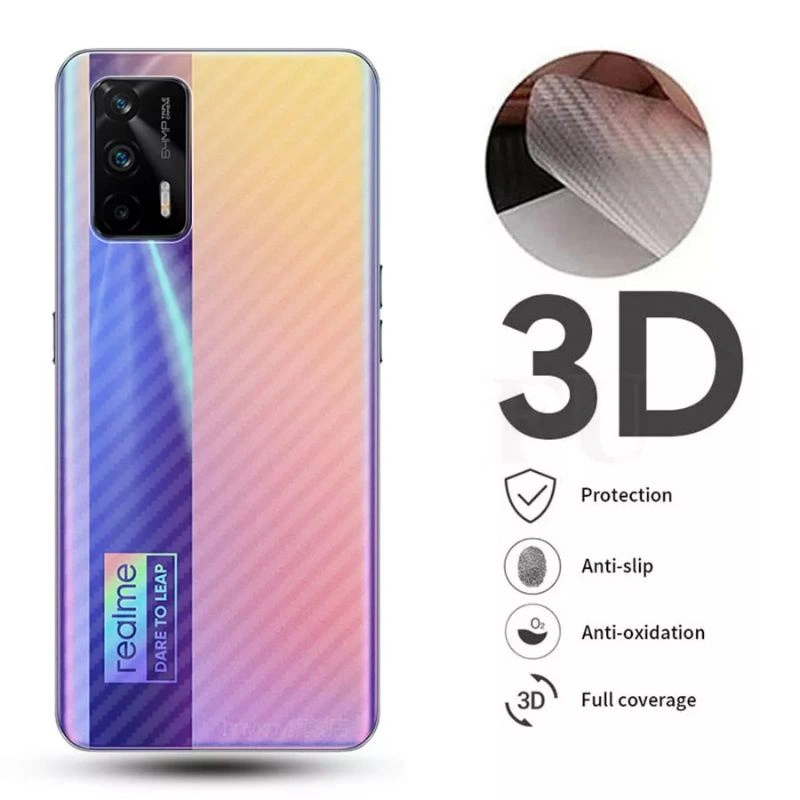 Garskin Carbon Realme 5 5i 6 7i 8 10 13 XT C1 C2 C3 C11 C12 C15 C17 C20 C21 C21Y C25 C31 C35 C30 C53 C55 C33 Skin Guard Pelindung Smartphone