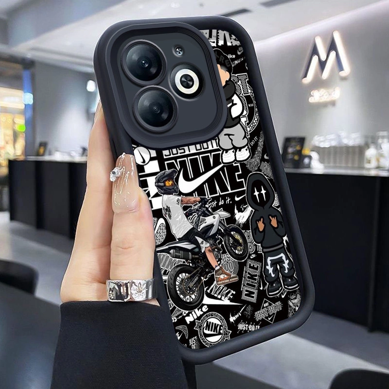 Casing Hp Untuk Infinix Smart 9 HD Smart 8 8 Plus 8 HD 8 Pro Smart 7 HD Smart 6 Smart 6 Plus Smart 5 Tecno Pop 8 Go 2024 20  Spark Go 2023 Pop 7 Pro  Hot 10 Lite Case Casing HP pria sepeda motor dan pola kupu-kupu Kasing Cesing Silikon Kesing Softcase