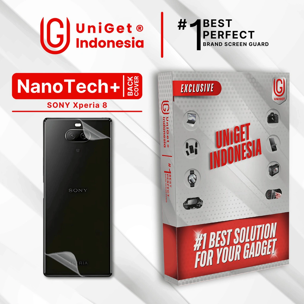UniGet EPU BIO GENESIS Hydrogel for Sony Xperia 8 / Back Cover Guard (Nanotech+ 100% Recycle) Premium Hidrogel Anti-Scratch Protector Tempered Gorilla Glass 5 6 7 Anti Gores Full Cover Smart Phone Watch Handphone Gadget Tab Laptop Kamera