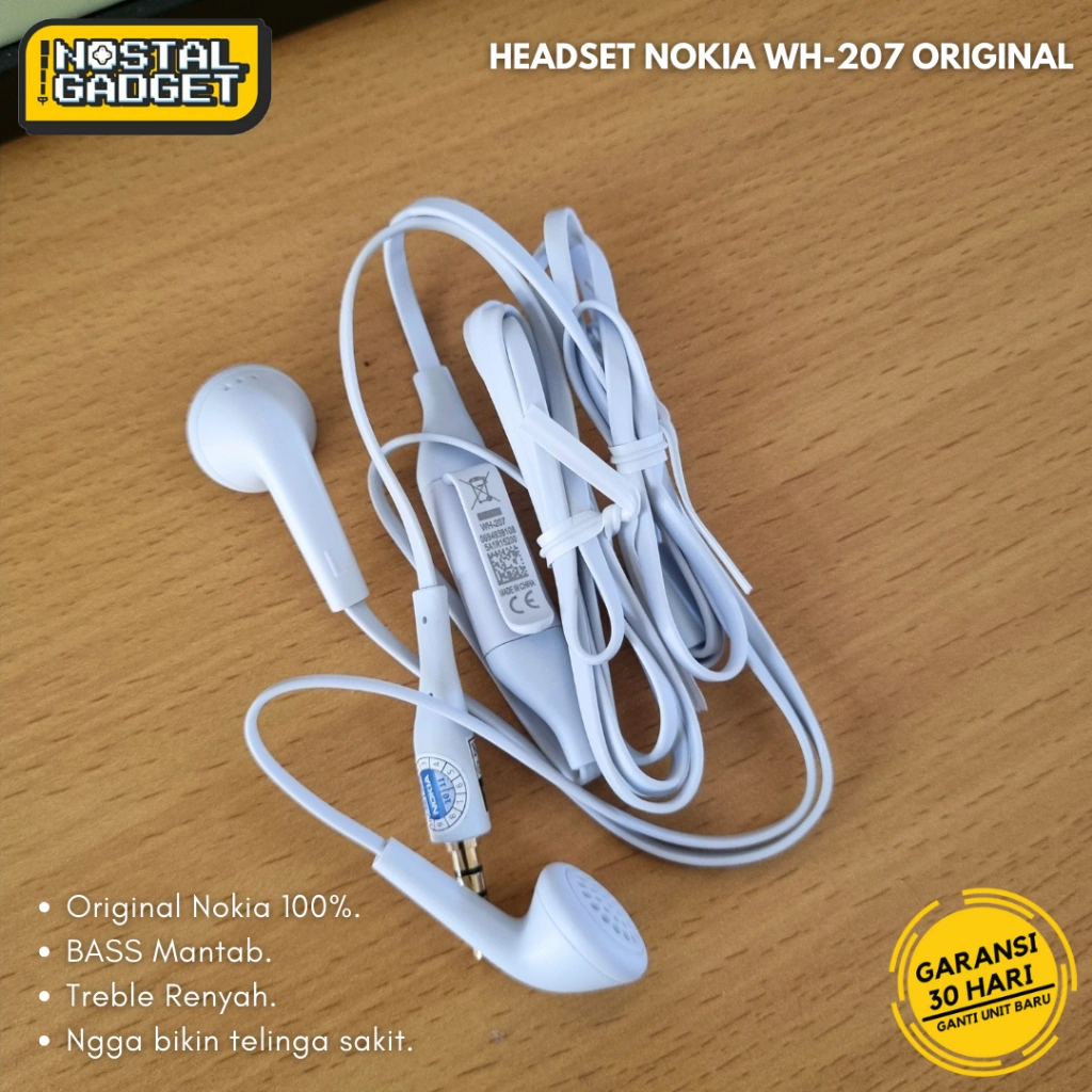 Headset Earphone Nokia WH-207 Original Jack Audio 3.5mm