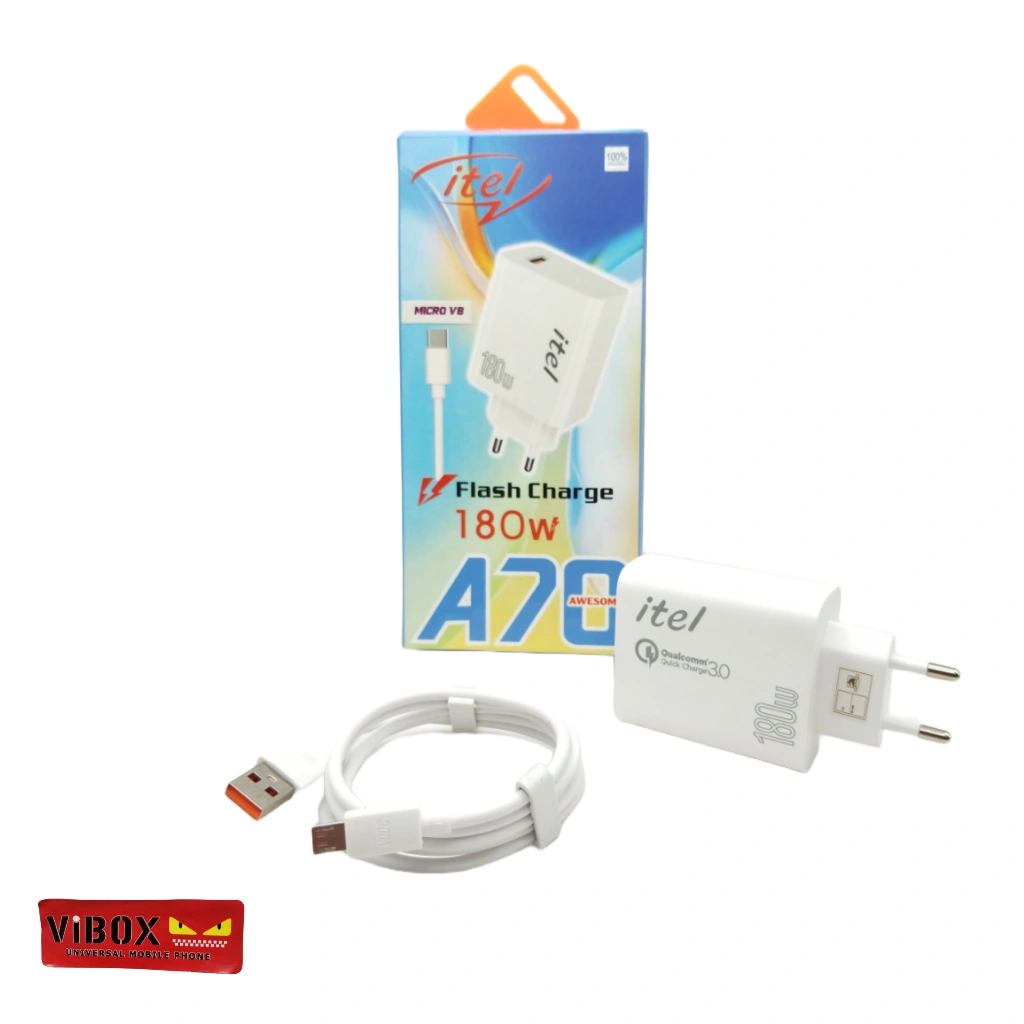 itel Charger fast charging A70 5G 180W Ori100% flash charge Support FastCharging kompatible semua hp smartphone android Terlaris Sen