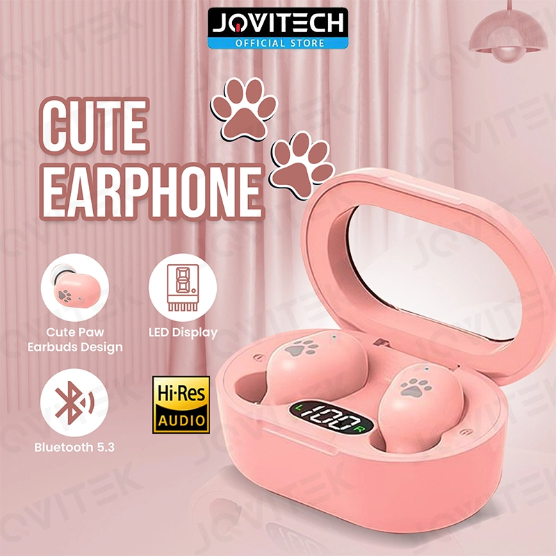 Jovitech TWS E8S Earphone Bluetooth Wireless Earbuds Touch Button LED Display Waterproof - T71