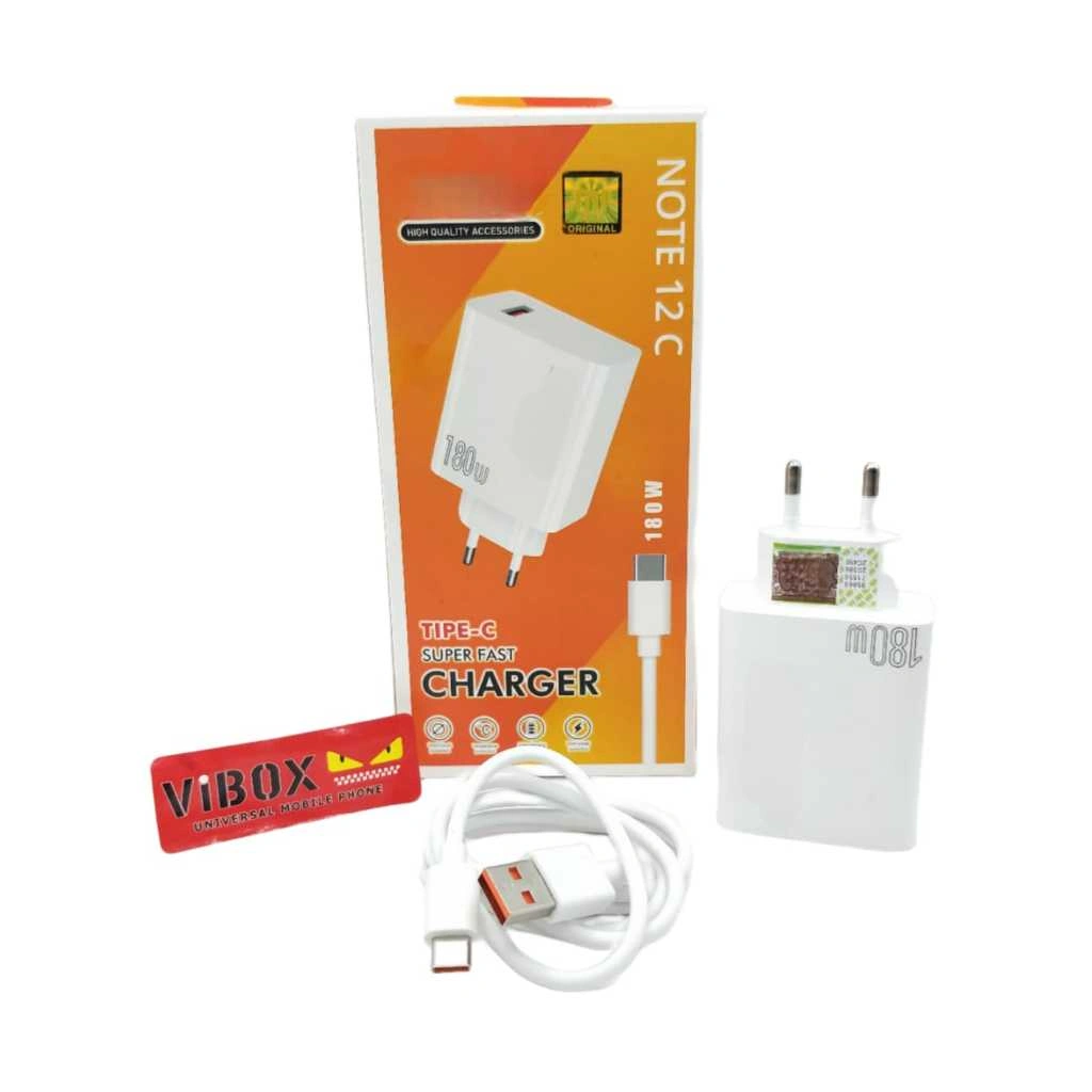 Charger Ori 100% 180W Redmi note12c 5G Support FastCharging kompatible semua hp smartphone android Terlaris Sen
