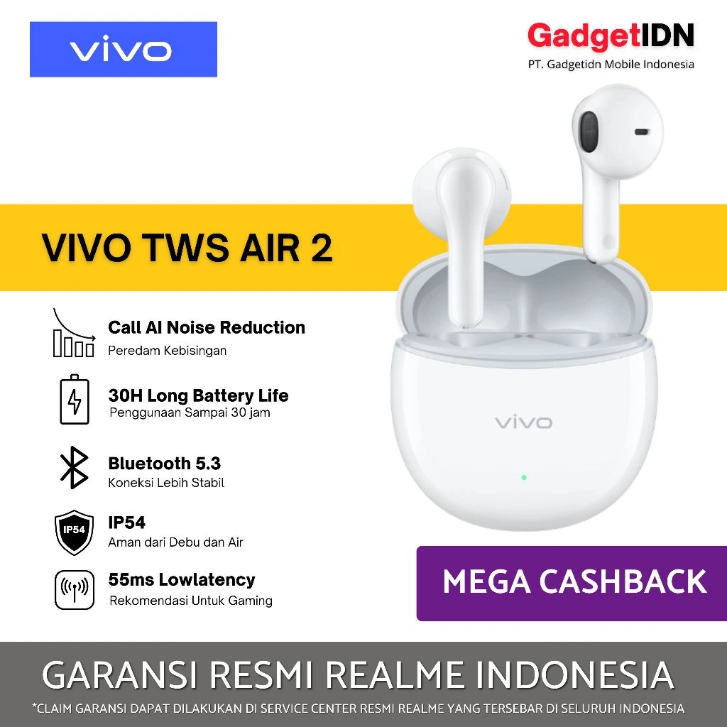 VIVO Tws Air 2 Garansi Resmi Vivo Indonesia