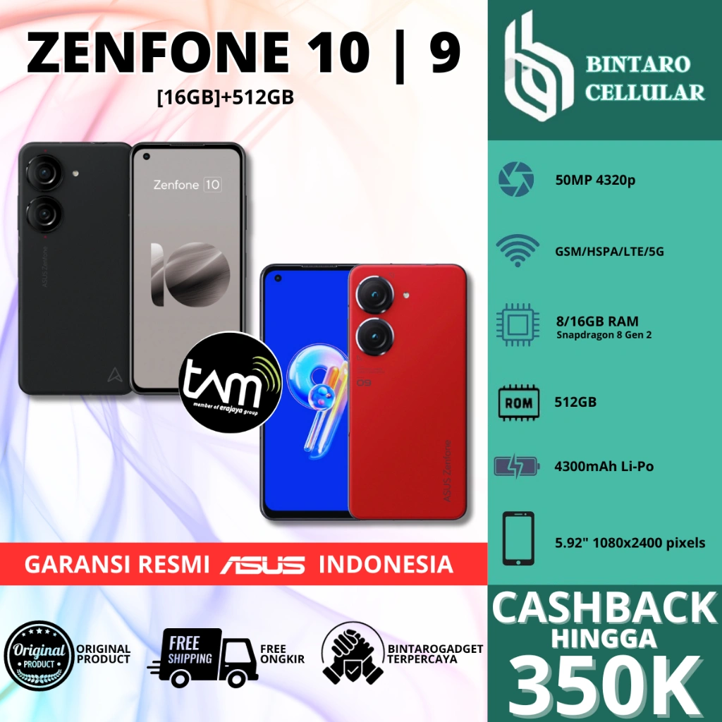 Tam | Asus Zenfone 10 | 9 | 16/512GB 256GB 8/256GB 128GB Garansi Resmi