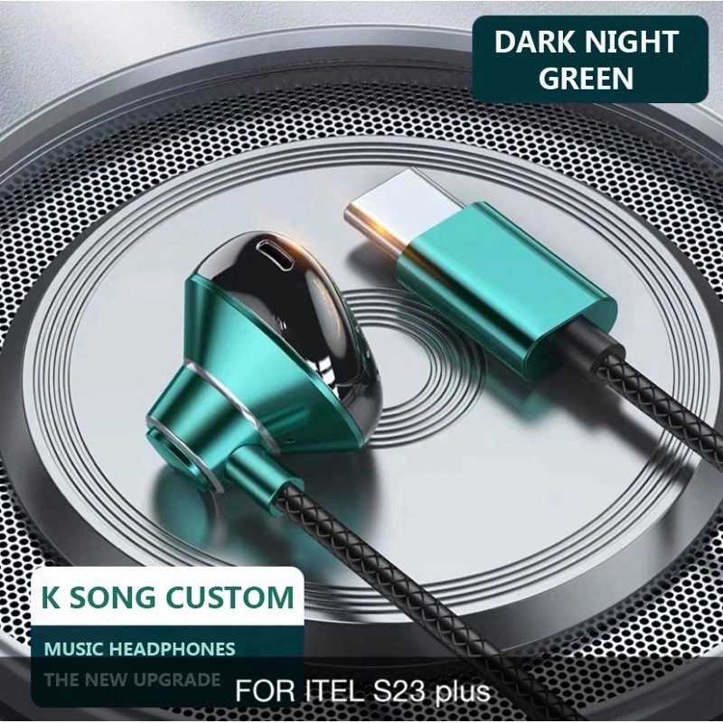 K1 EARPHONE / HEADSET TYPE C FOR ITEL S26 ultra  , S25 ULTRA , S23 PLUS STEREO BASS