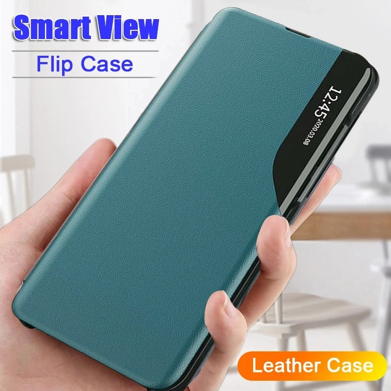 FlipCASE SMARTVIEW [ poco c71 / POCO X6 pro / Poco X7 pro ] Flip Smart Leather Clear View Cover Magnet Smartview